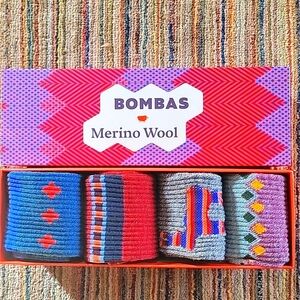 NIB Bombas 4-pack Gift Box Merino Wool Large Women 11-13 Men 9.5-13